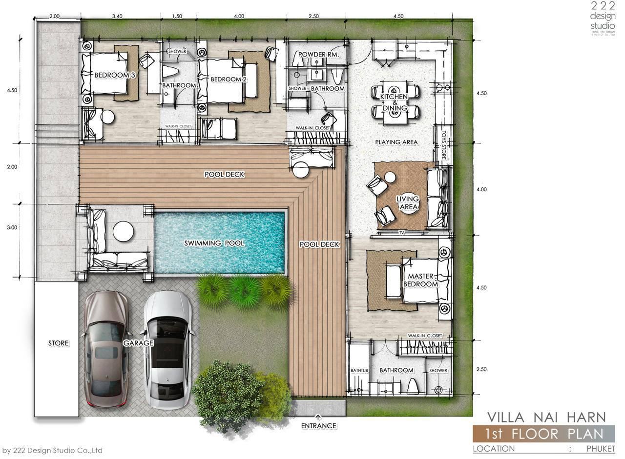 Архитектурный план первого этажа Villa XXX