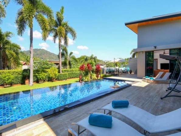 Villa BD009 в аренду, Baan-Bua, Най Харн — двухэтажная вилла с бассейном-инфинити и видом на горы, гараж на две машины, фото 9